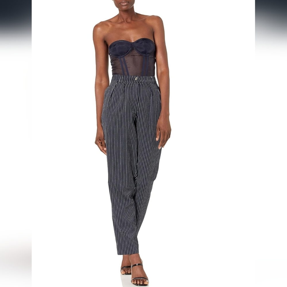 The Drop womens Sky Captain Organza Corset by @signedblakeBlouses ~ Blue - Picture 6 of 16